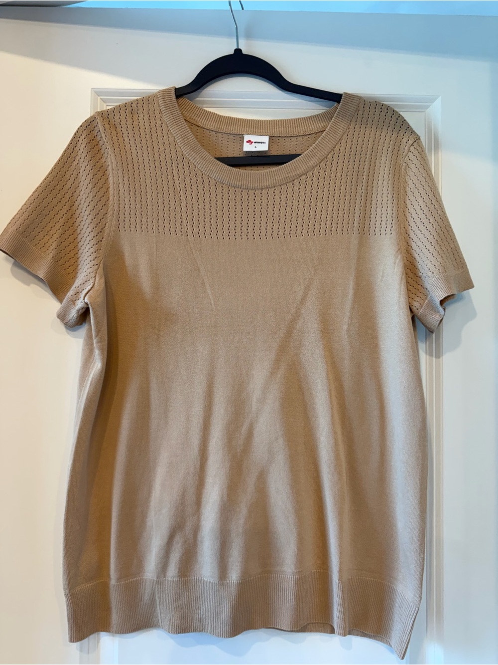 Light Tan Short-Sleeve Knit Tee